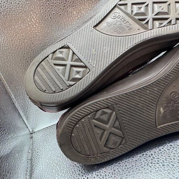 Size M12/W14 Converse All Stars Unisex Burgundy Low Top Lace Up Leather Sneakers - Picture 10 of 10